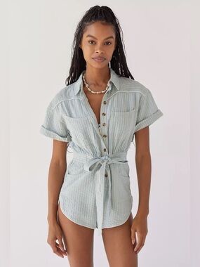 Urban Outfitters BDG Devon Linen Tie-Waist Romper NWT Small